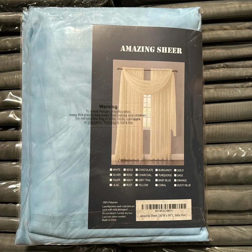 Amazing Sheer Baby blue 2 window panels